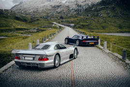 Alps, Dusk, a Porsche GT1 And a Mercedes AMG CLK GTR