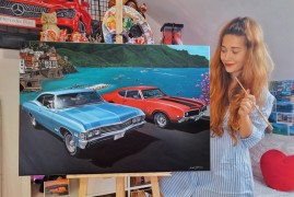 Realistic Car Paintings: Michelle Jakelj’s Escape on Canvas