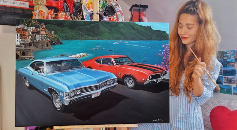Realistic Car Paintings: Michelle Jakelj’s Escape on Canvas