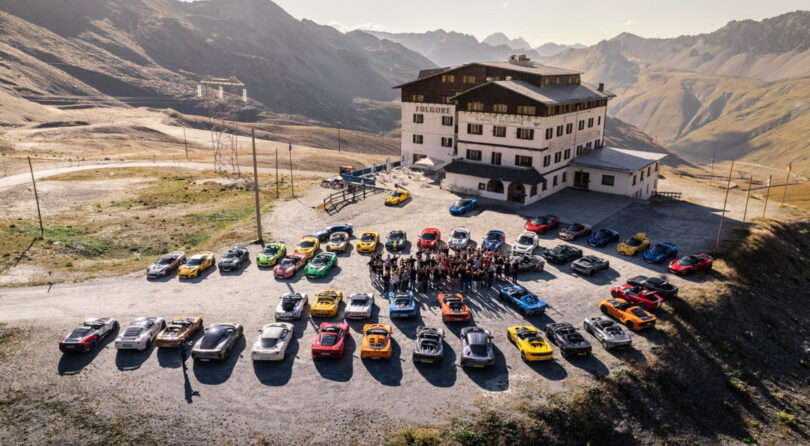 Lotus Elise celebrates 75 years of Lotus Cars at the Stelvio Pass