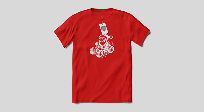 Santa Is Racing To Town | La T-Shirt in Edizione Limitata per Veri Petrolhead